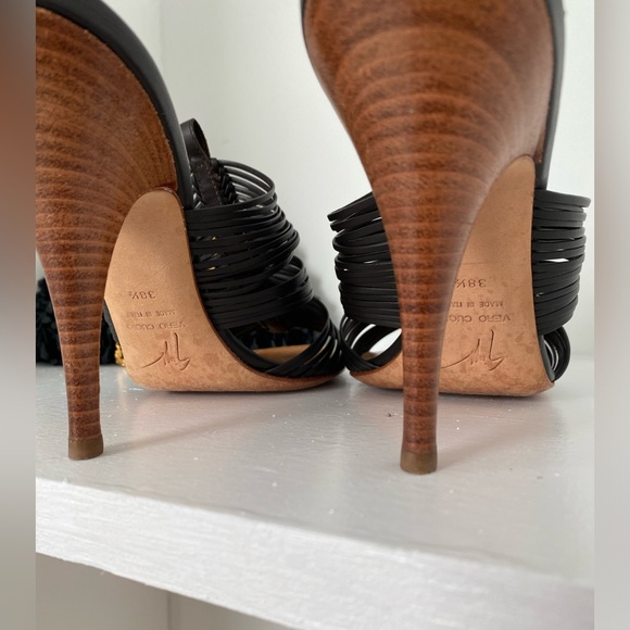 💫GIUSEPPE ZANOTTI BLACK LEATHER PISSI SANDAL - Picture 2 of 10